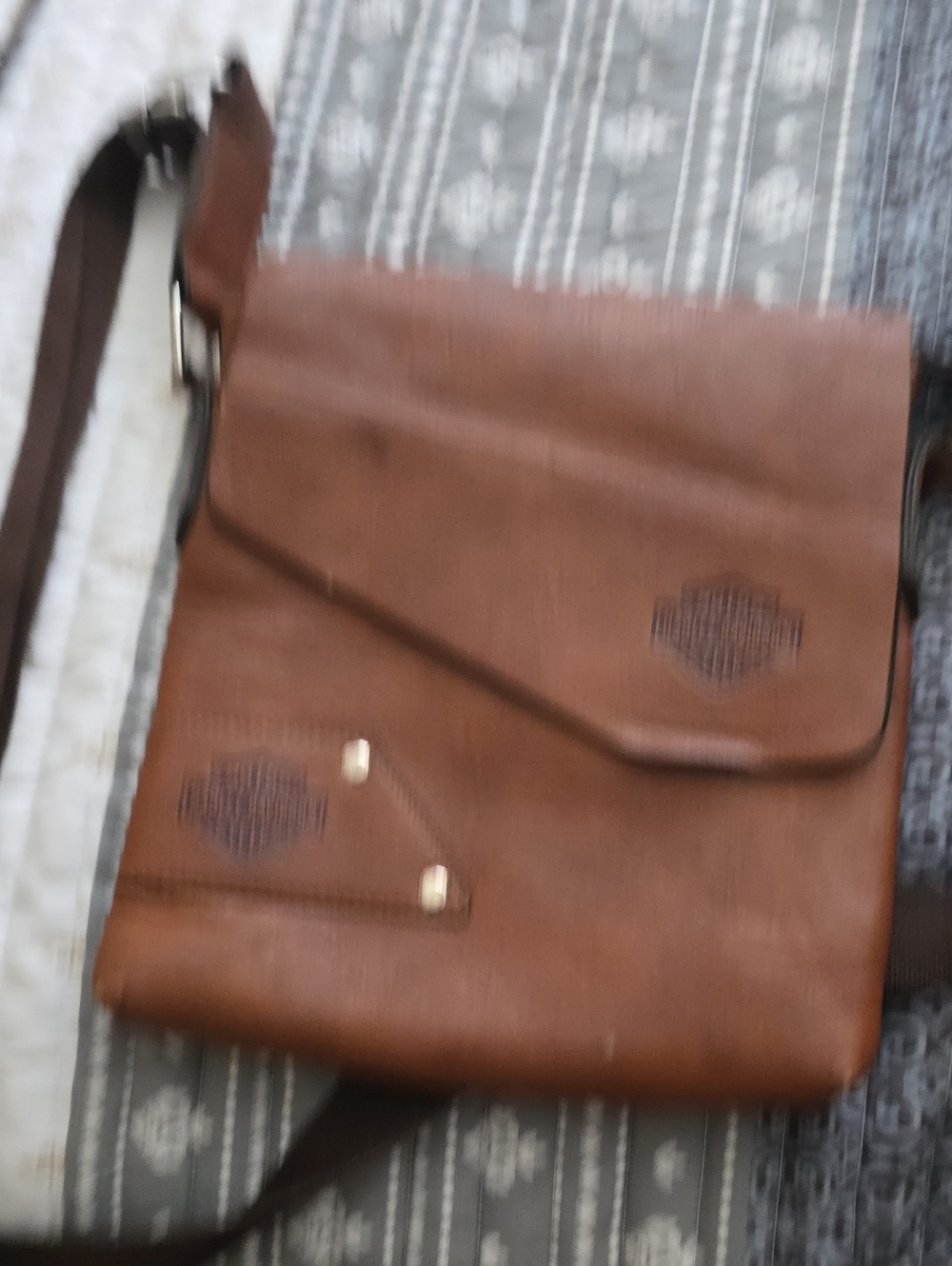 Brown Leather Crossbody Messenger Bag for Men